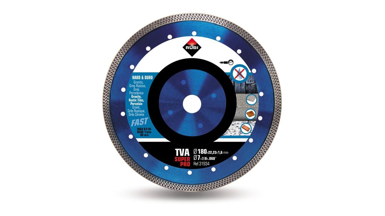 Dimanta griešanas disks Rubi TVA 180 SuperPro; 180 mm