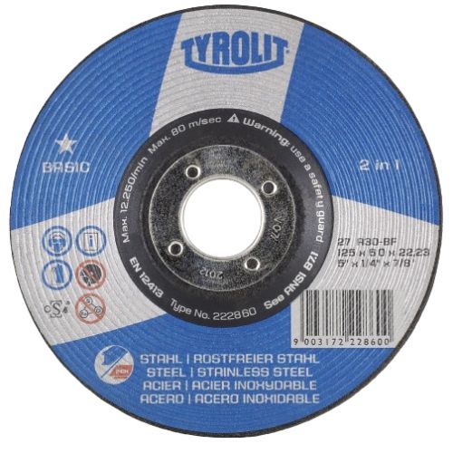 Slīpēšanas disks Tyrolit A 30 BF; 125x6 mm; 1 gab.