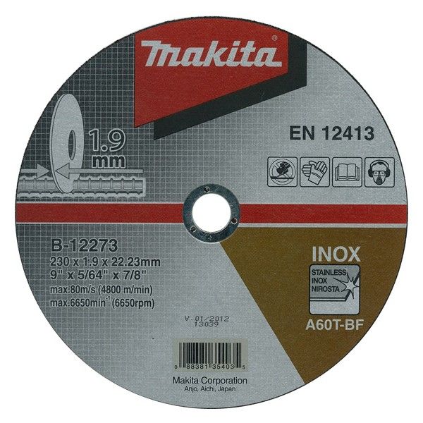 Abrazīvais griešanas disks Makita B-35134; 230x1,9 mm metālam