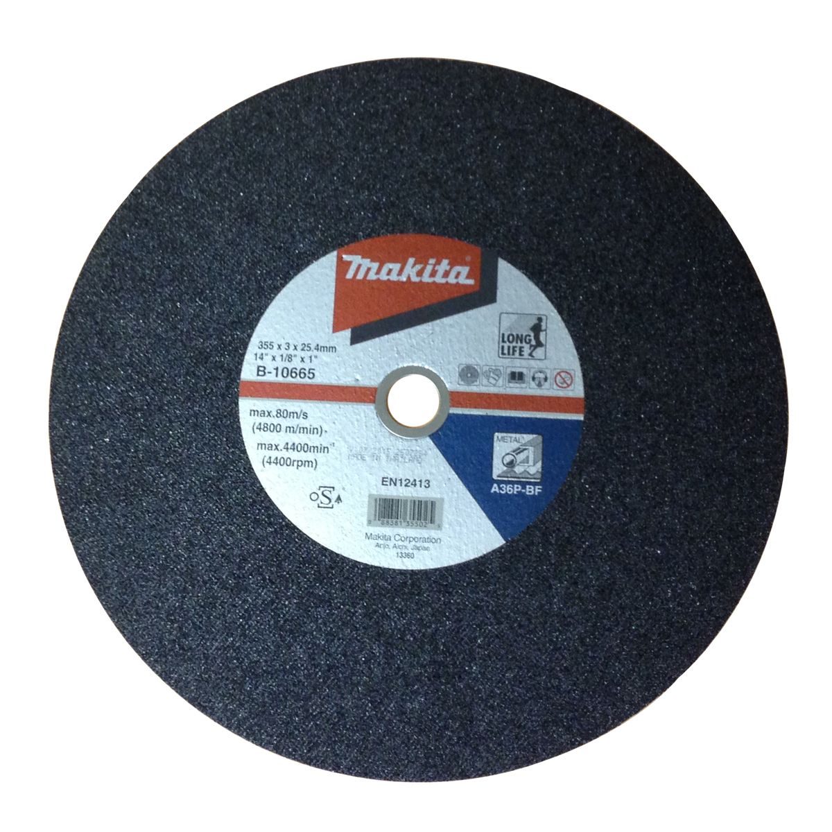 Abrazīvais griešanas disks Makita B-10665-5; 355x3 mm; 5 gab.; metālam