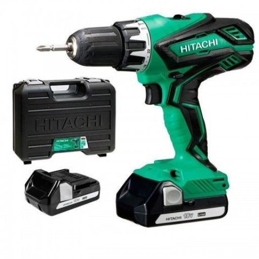 Urbjmašīna-skrūvgriezis Hitachi DS18DJL; 18 V; 2x1,5 Ah akum.
