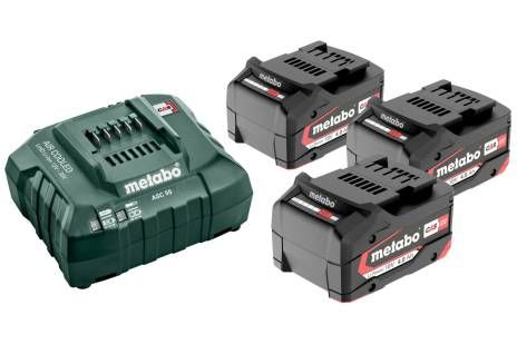 Akumulators Metabo 18 V; 4,0 Ah; Li-ion; 3 gab. + lādētājs Metabo ASC 30-36