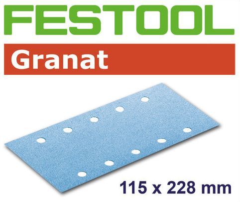 Slīpēšanas papīrs plaknes slīpmašīnai Granat; 115x228 mm; P180; 100 gab.