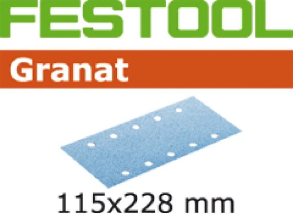 Slīpēšanas papīrs plaknes slīpmašīnai Granat; 115x228 mm; P60; 50 gab.