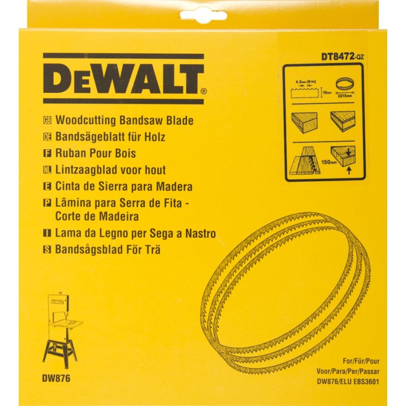 Lentzāģa griešanas lente DeWalt; 2215x10x0,4 mm; 6 TPI; 1 gab.