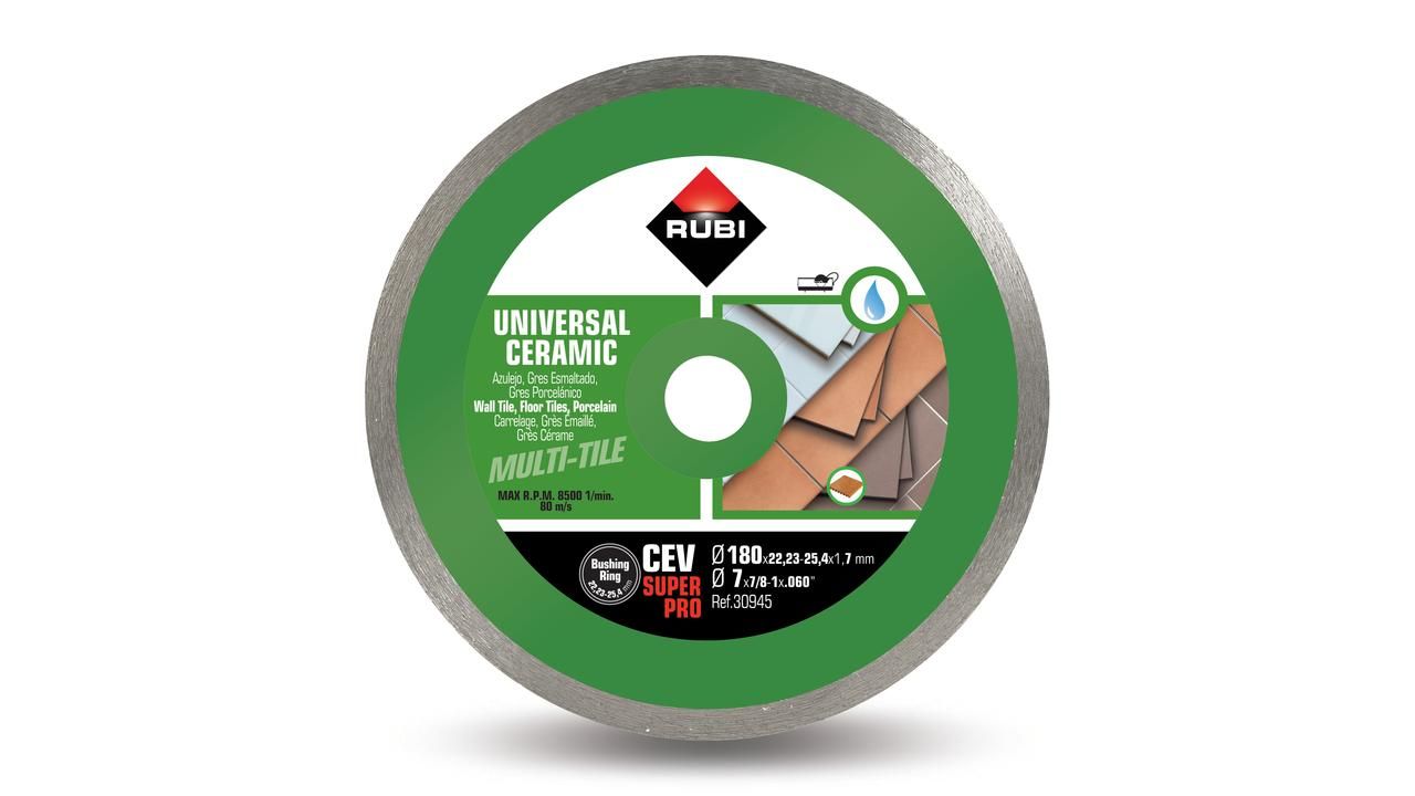 Dimanta disks sitikla un keramikas griešanai Rubi CEV SUPERPRO; 180 mm