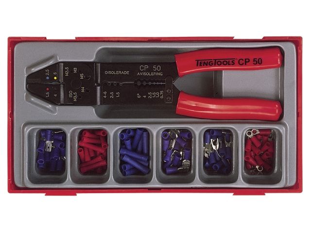 Kabeļu uzgaļu pievienošanas komplekts Teng Tools TTCP121; 121 gab.